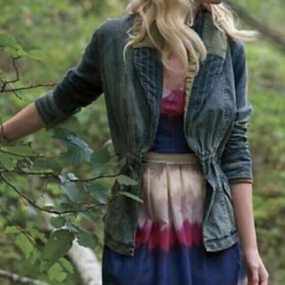 Anthro Holding Horses Denim Drawstring Jac… - Picture 1 of 6
